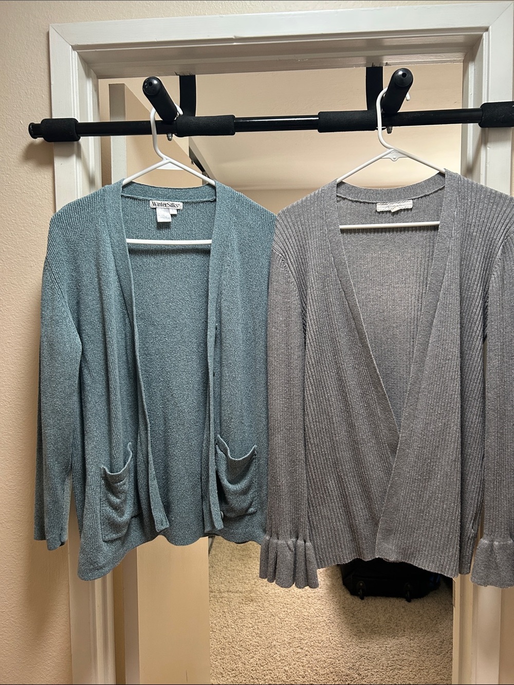 WinterSilks Cardigan Duo (Gray & Teal)